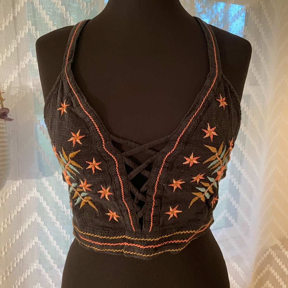 Embroidered American Eagle Crop Top